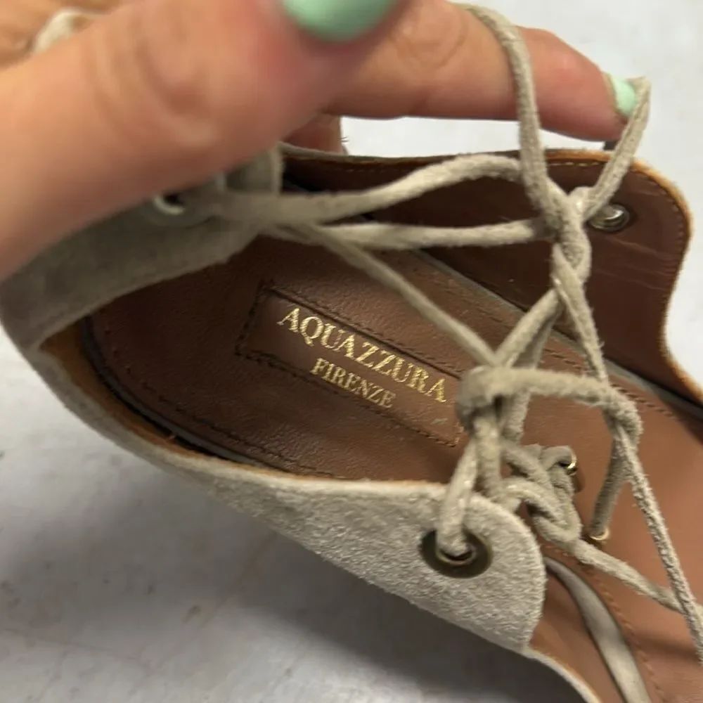 Aquazzura Tan Espadrille Wedges with Ankle Strap - TANGO LACE UP WEDGE - Picture 3 of 6